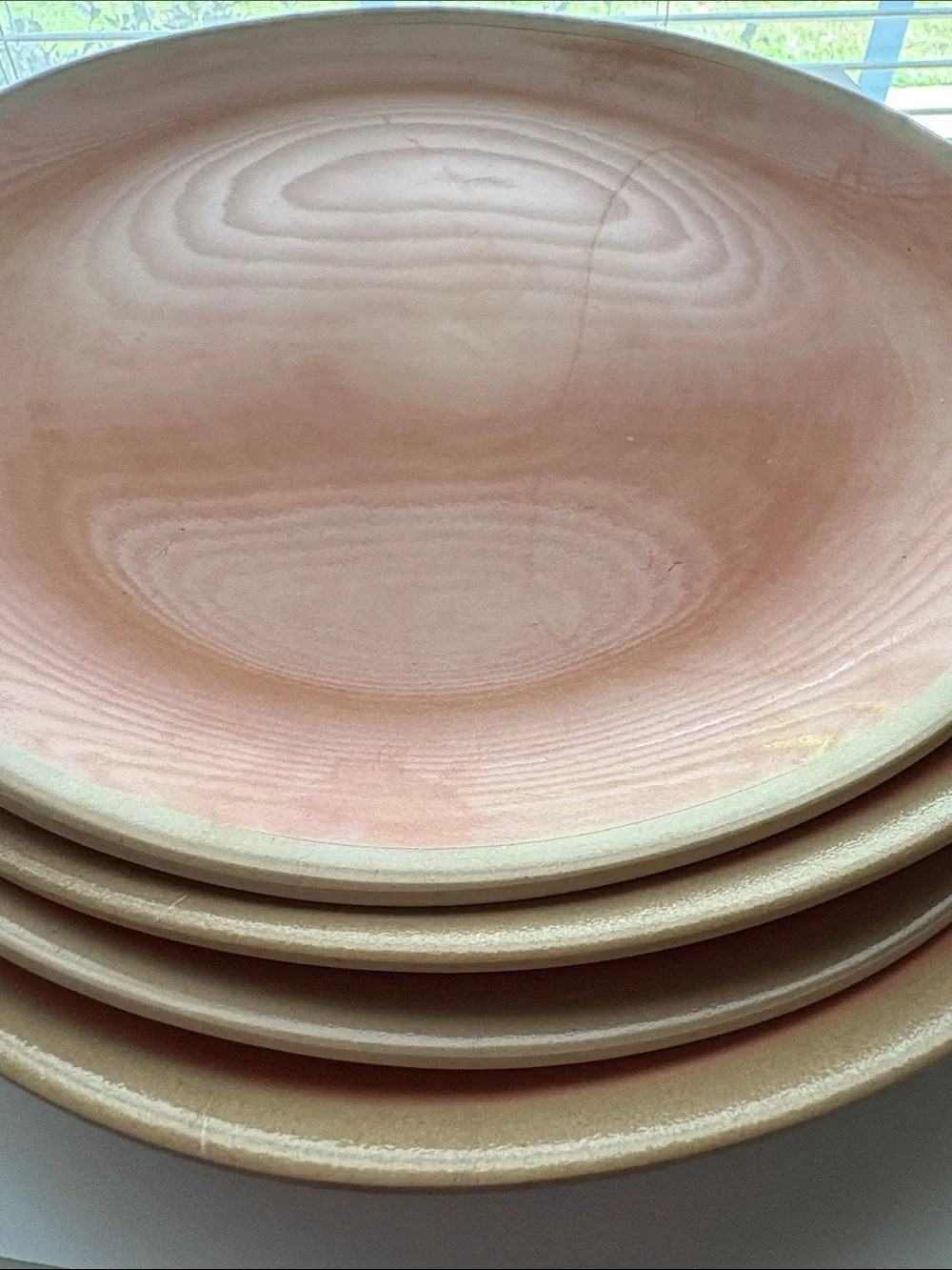 Set of 4 Threshold Dinner Plate bamboo Melamine peach tan ORANGE 10.5